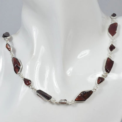 Rough Hessonite Garnet 925 Sterling Silver Necklace (Copy)