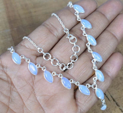 Milky Opalite 925 Sterling Silver Necklace