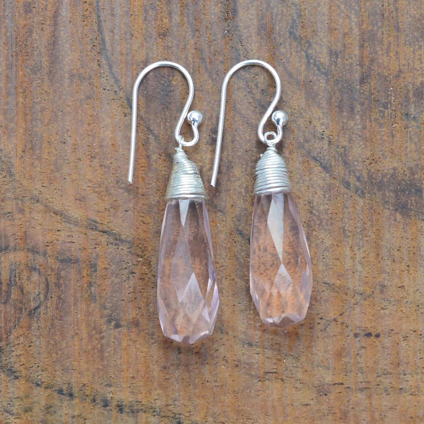 Peach Quartz 925 Sterling Silver Earring