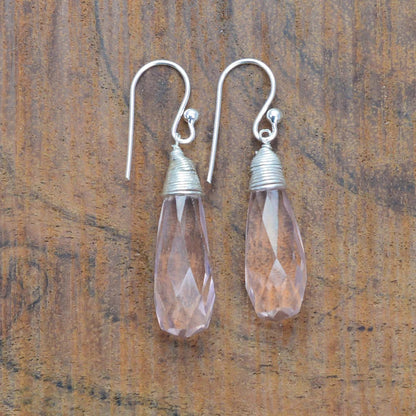 Peach Quartz 925 Sterling Silver Earring