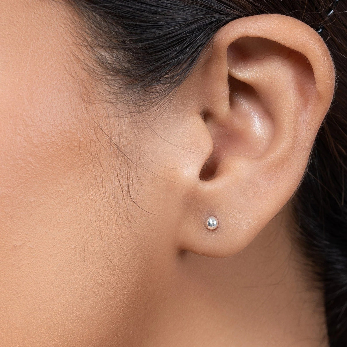 Silver Plain Ball Stud 925 Sterling Silver Stud