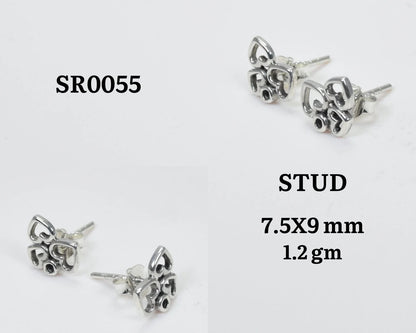 Silver Open Heart Stud 925 Sterling Silver Stud