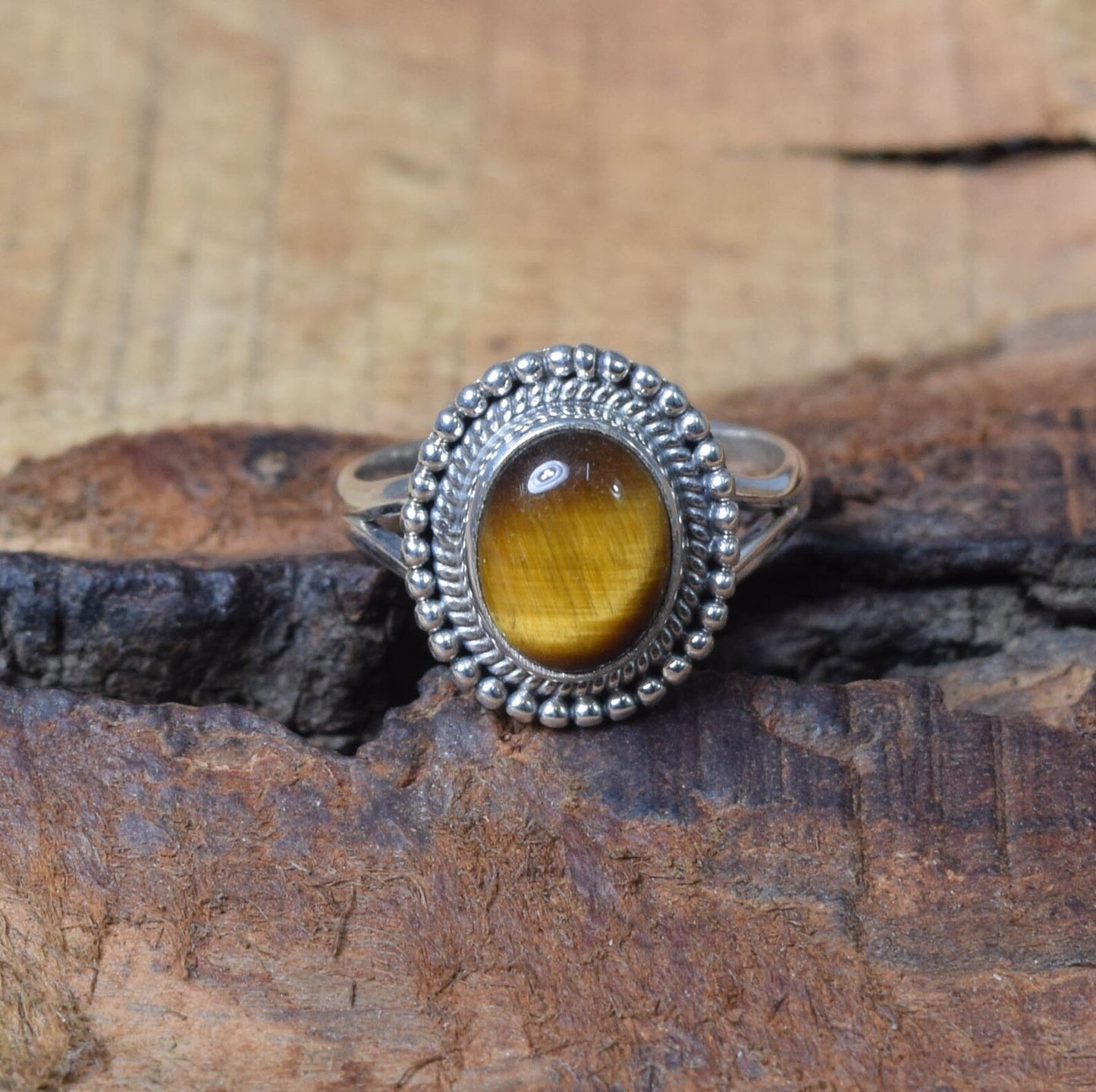 Tiger Eye 925 Sterling Silver Ring