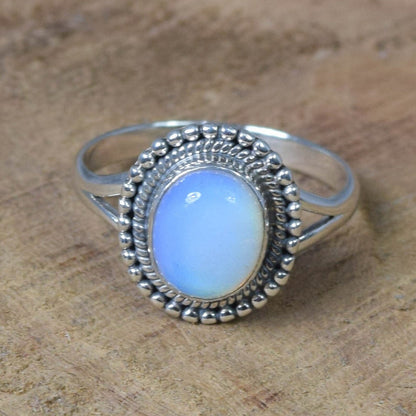 Milky Opalite 925 Sterling Silver Ring