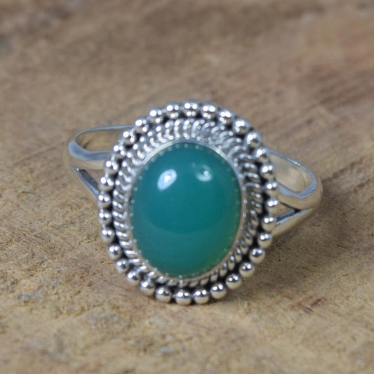 Green Onyx 925 Sterling Silver Ring