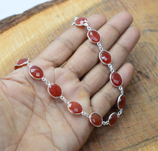 Red Carnelian 925 Sterling Silver Necklace