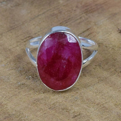 Red Ruby 925 Sterling Silver Ring