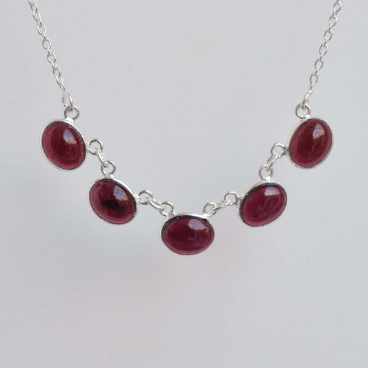 Red Garnet 925 Sterling Silver Necklace