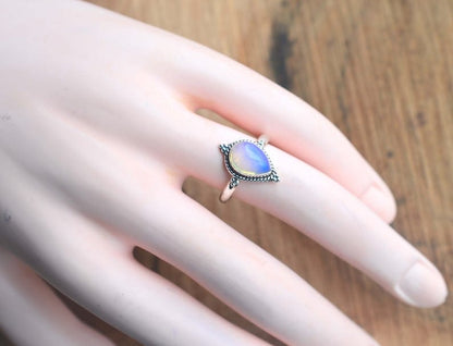 Kismet Milky Opalite 925 Sterling Silver Ring