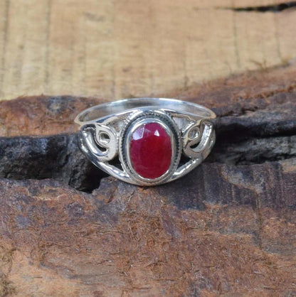 Red Ruby 925 Sterling Silver Ring