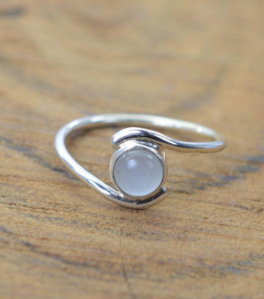 Blue Chalcedony 925 Sterling Silver Ring