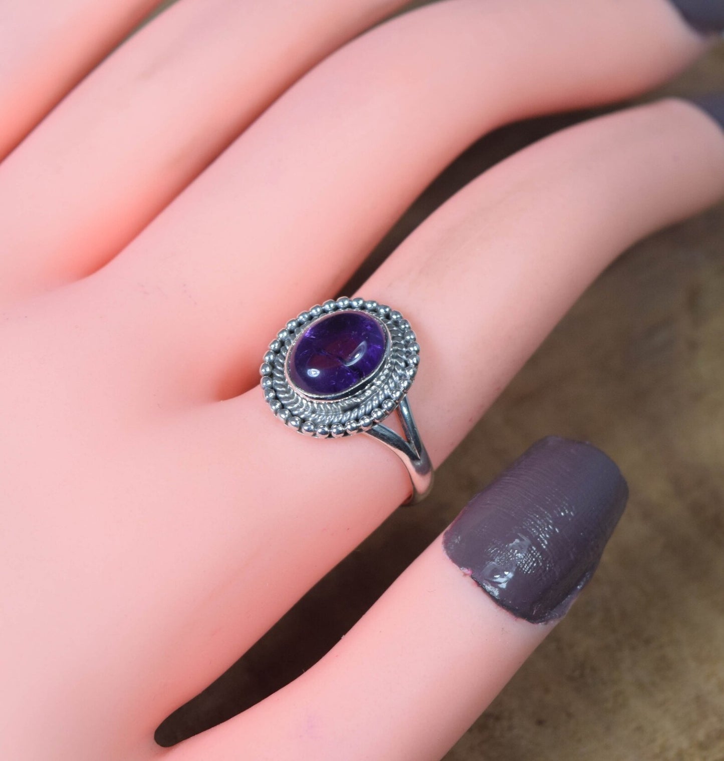 Purple Amethyst 925 Sterling Silver Ring