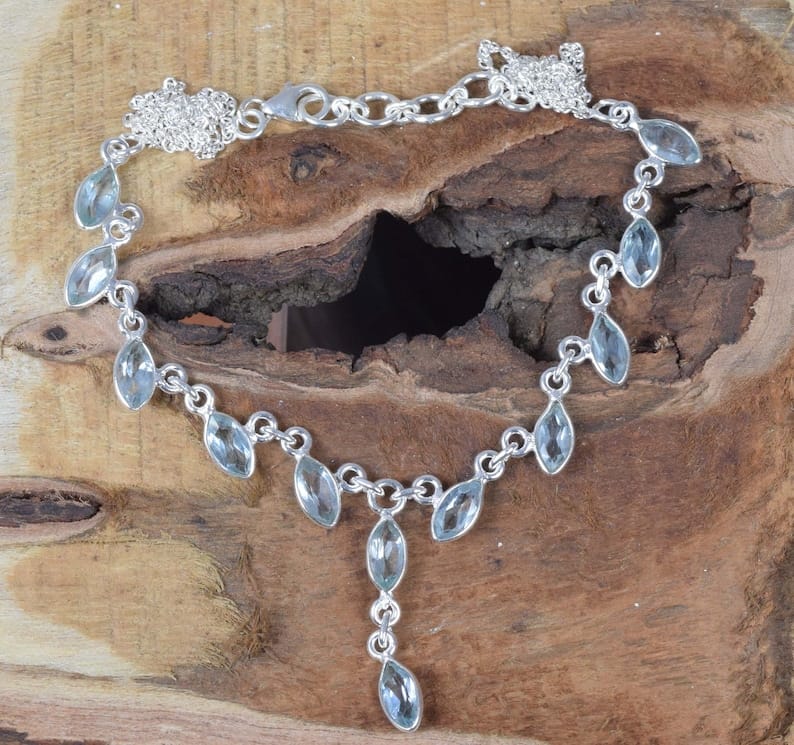 Blue Topaz 925 Sterling Silver Necklace