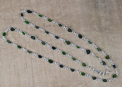 Green Tourmaline 925 Sterling Silver Necklace