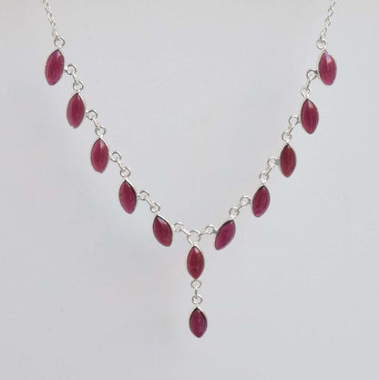 Red Garnet 925 Sterling Silver Necklace