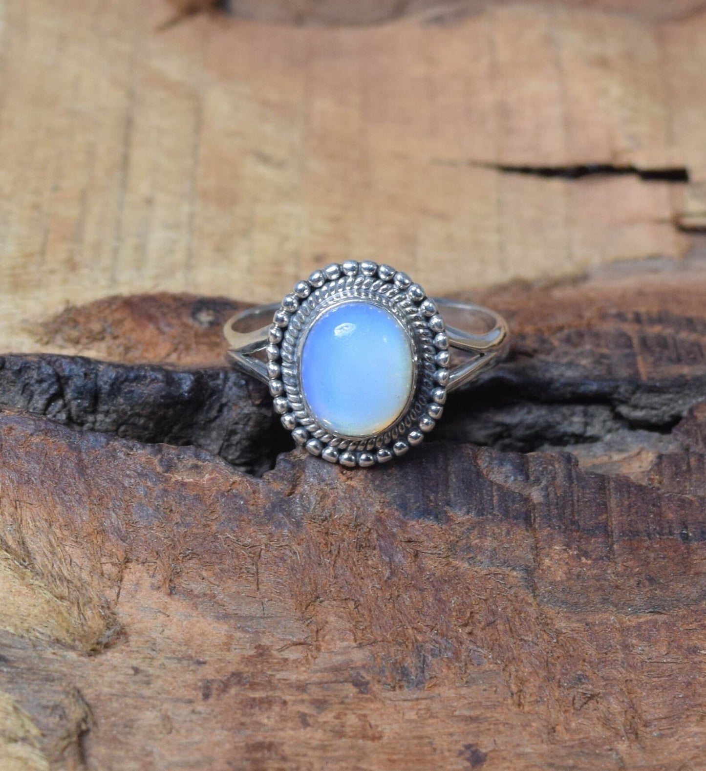 Milky Opalite 925 Sterling Silver Ring