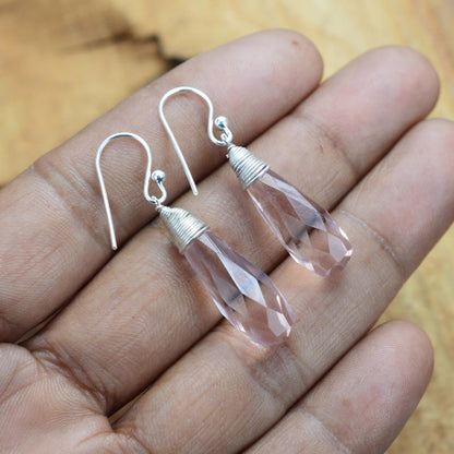 Peach Quartz 925 Sterling Silver Earring