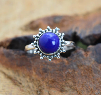 Blue Lapis Lazuli 925 Sterling Silver Ring