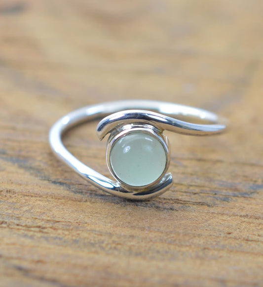 Aqua Chalcedony 925 Sterling Silver Ring