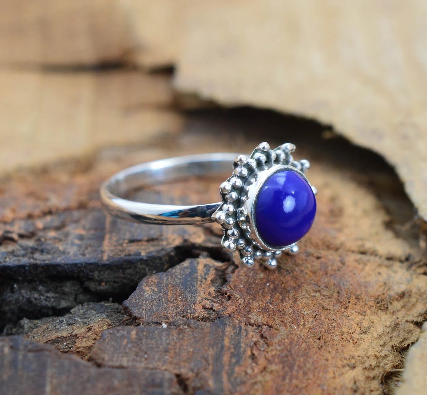 Blue Lapis Lazuli 925 Sterling Silver Ring