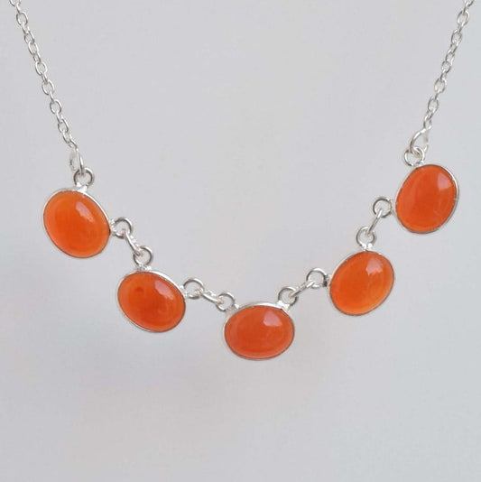 Red Carnelian 925 Sterling Silver Necklace