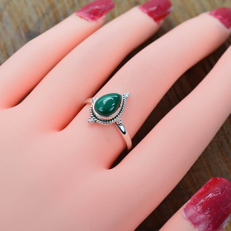 Kismet Green Malachite 925 Sterling Silver Ring