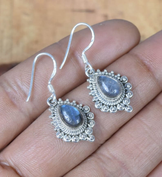 Labradorite Hook 925 Sterling Silver Earring