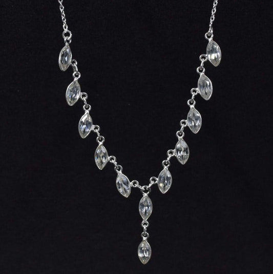 White Topaz 925 Sterling Silver Necklace