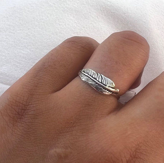 Silver Feather Ring 925 Sterling Silver Ring