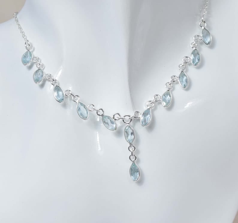 Blue Topaz 925 Sterling Silver Necklace