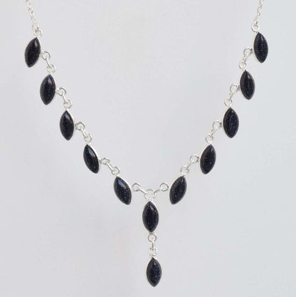 Blue Sunstone 925 Sterling Silver Necklace