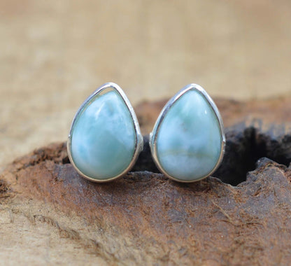 Blue Larimar Stud 925 Sterling Silver Stud