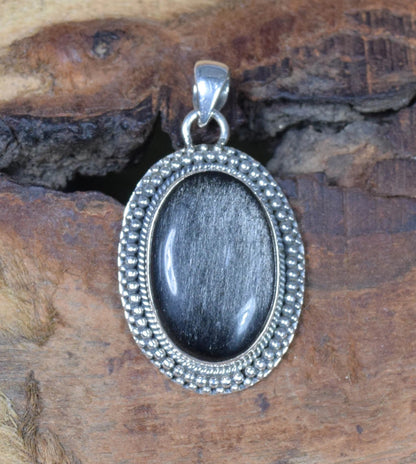 Rainbow Obsidian 925 Sterling Silver Pendant