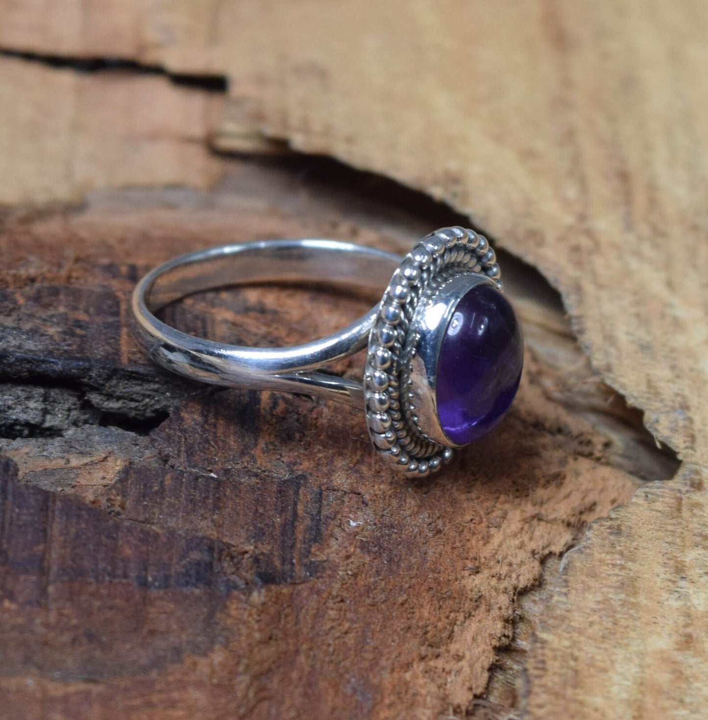 Purple Amethyst 925 Sterling Silver Ring