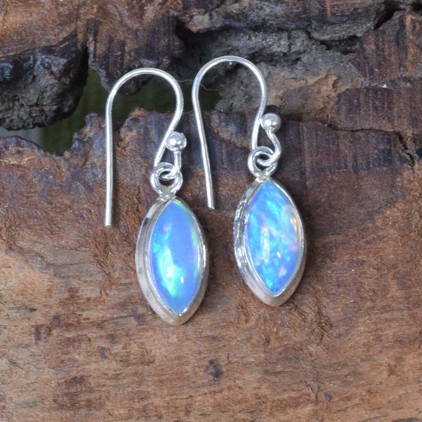 Ethiopian Opal 925 Sterling Silver Hook Earring