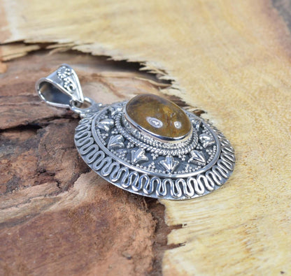 Golden Rutile 925 Sterling Silver Pendant