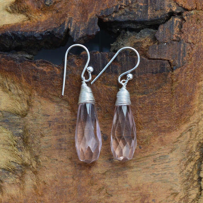 Peach Quartz 925 Sterling Silver Earring