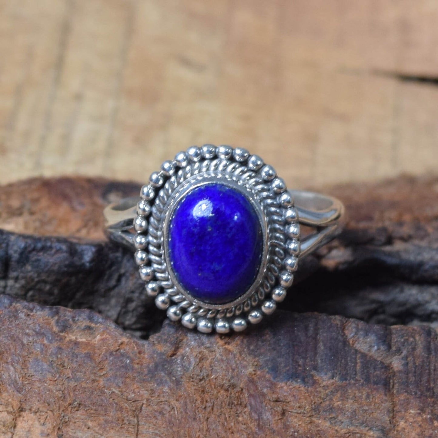 Blue Lapis Lazuli 925 Sterling Silver Ring