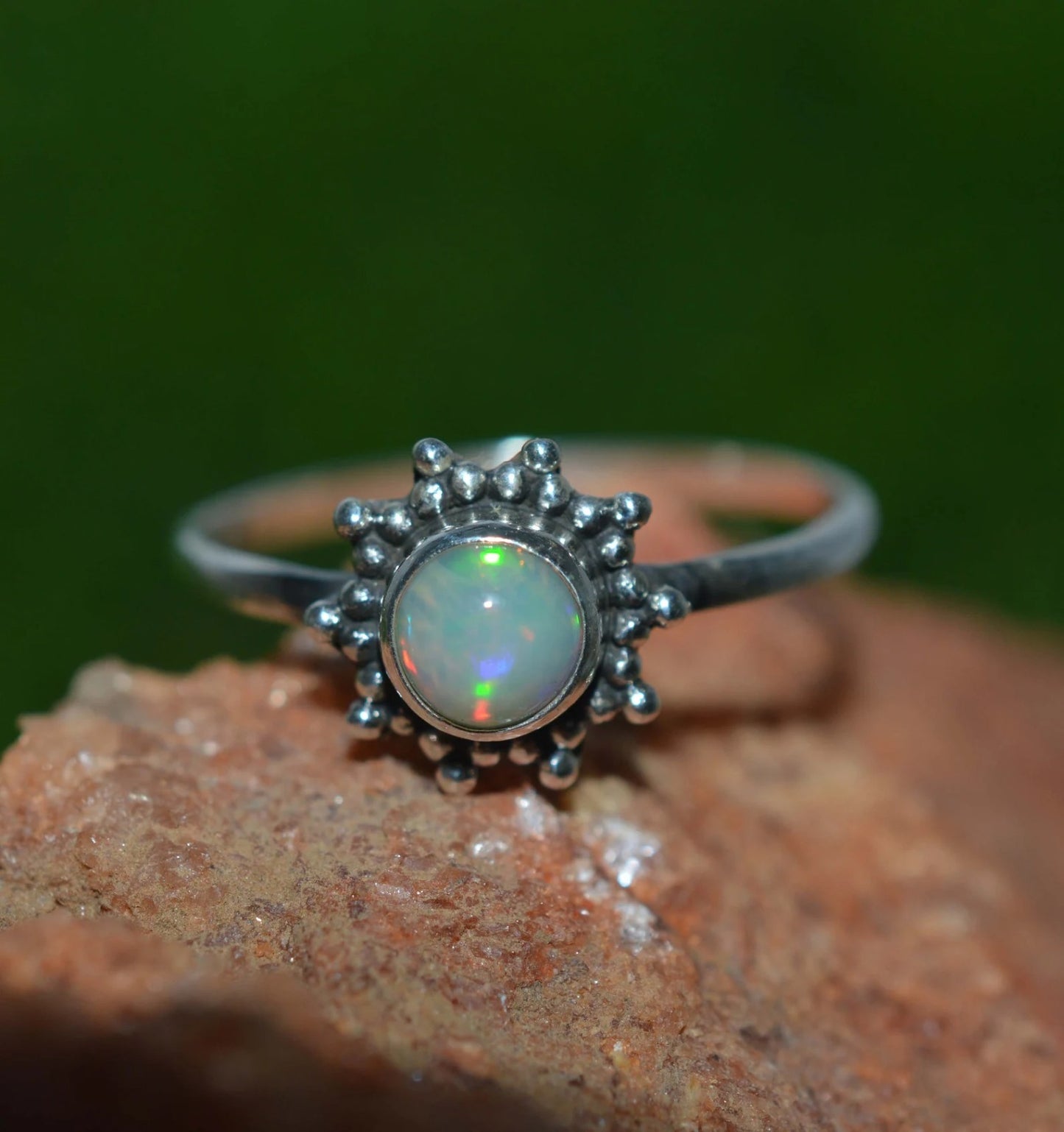 Natural Ethiopian Opal 925 Sterling Silver Ring