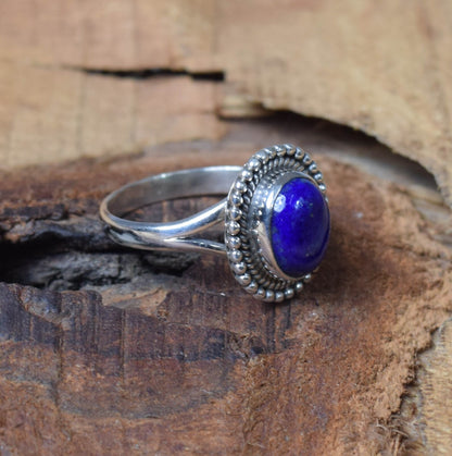 Blue Lapis Lazuli 925 Sterling Silver Ring