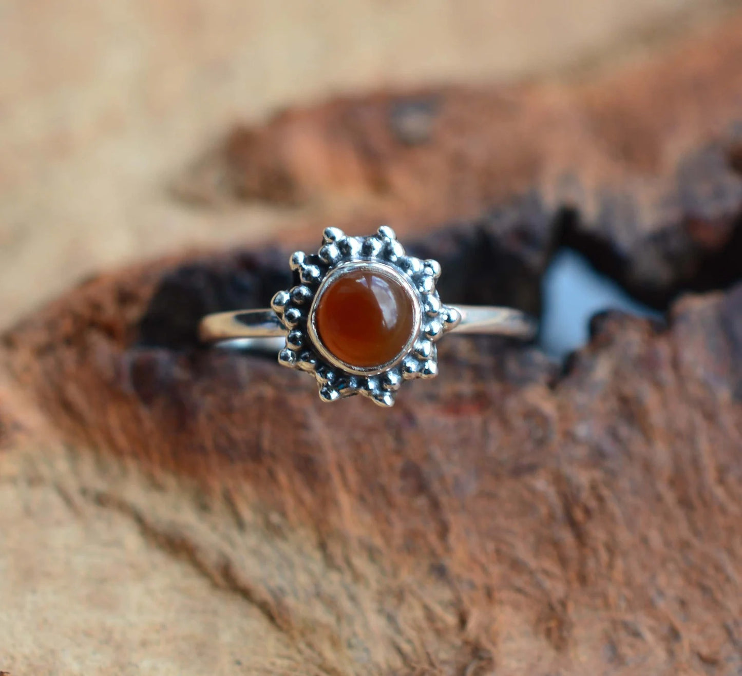 Red Carnelian 925 Sterling Silver Ring