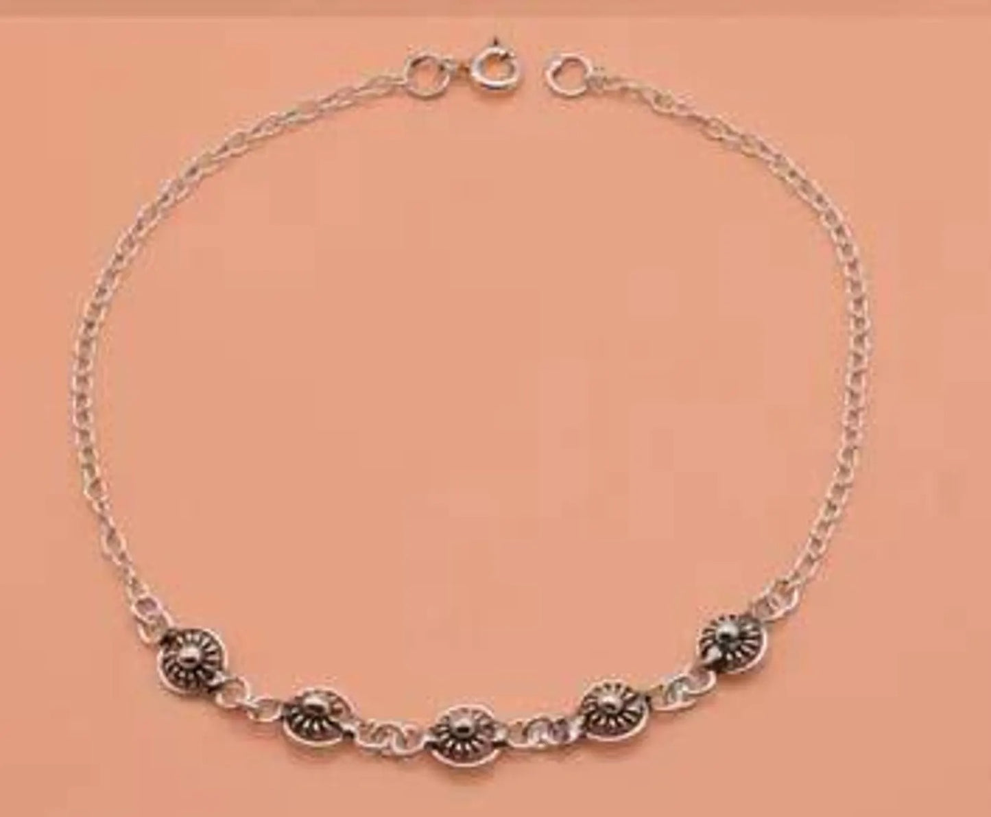 Silver Anklet Hand Beads Sparkling Ball Plain Anklet 925 Sterling Silver Anklet