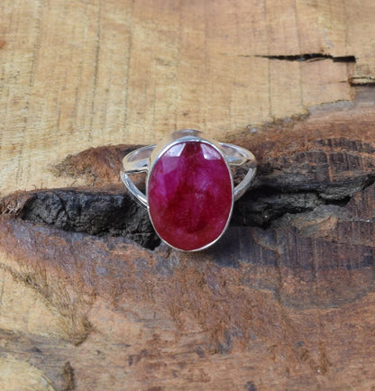 Red Ruby 925 Sterling Silver Ring