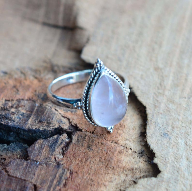 Kismet Pink Rose Quartz 925 Sterling Silver Ring