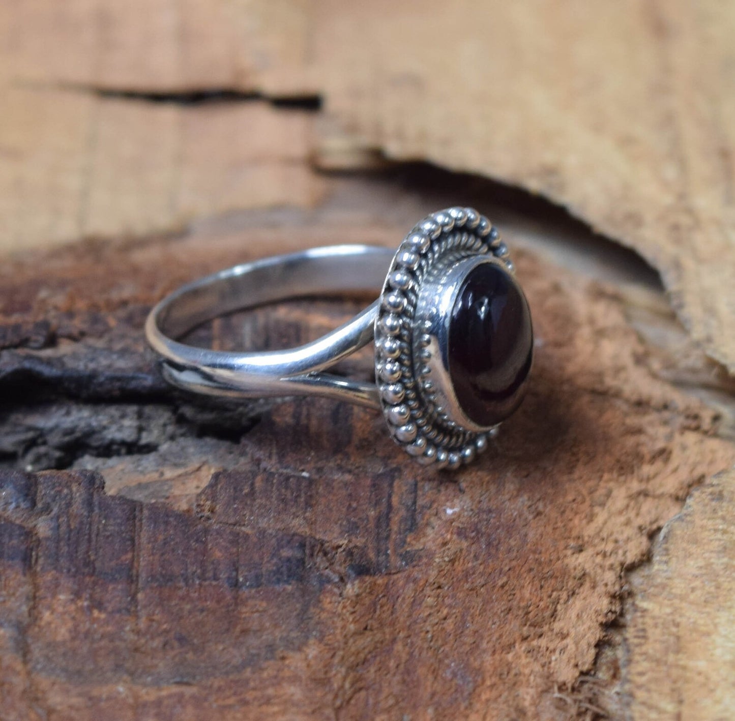 Red Garnet 925 Sterling Silver Ring