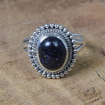 Blue Sunstone 925 Sterling Silver Ring