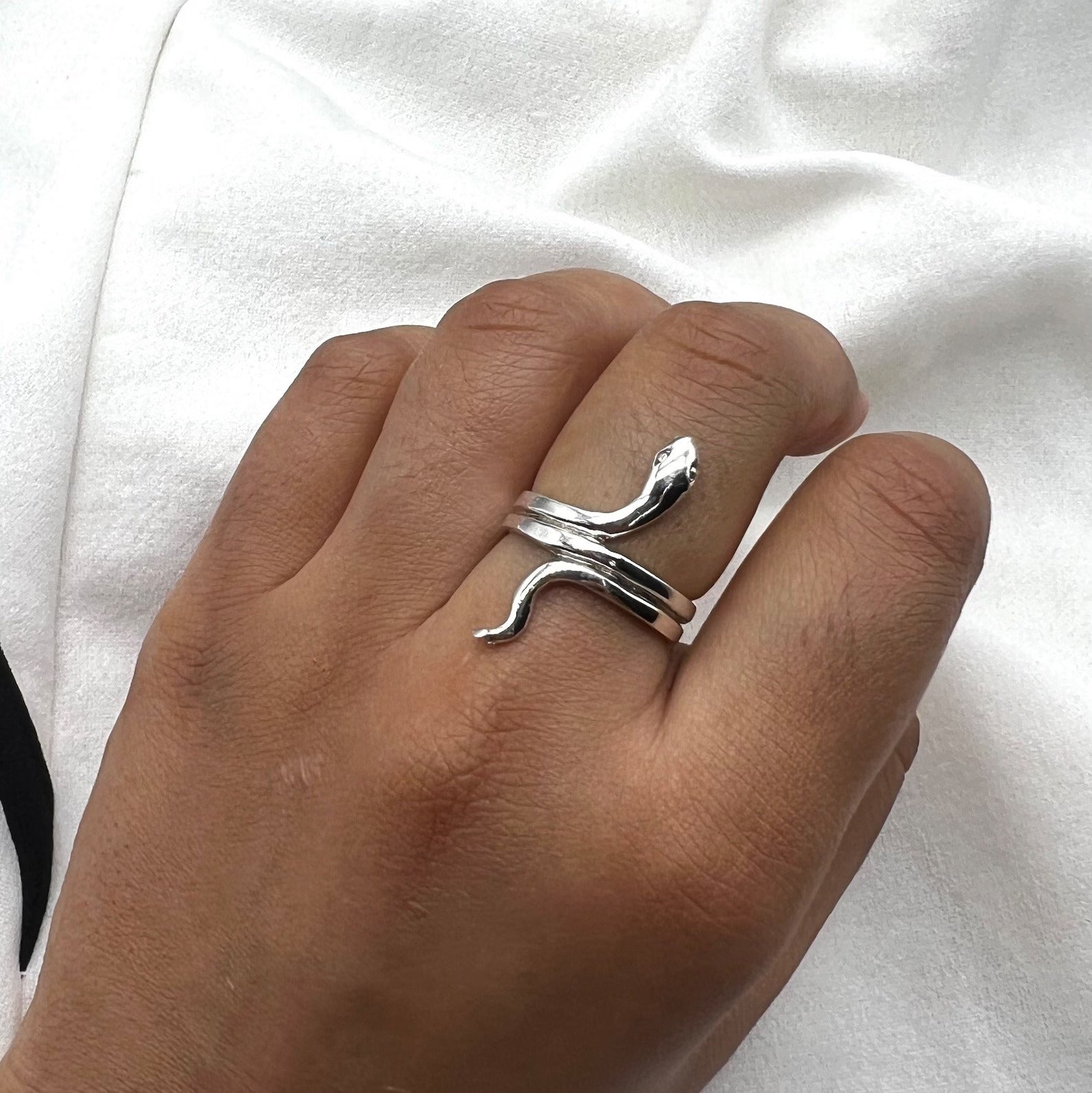Silver Plain Snake Ring 925 Sterling Silver Ring