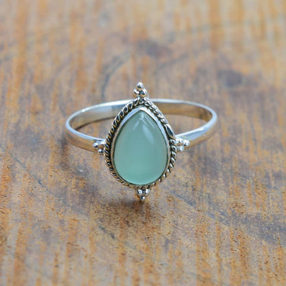 Kismet Aqua Chalcedony 925 Sterling Silver Ring