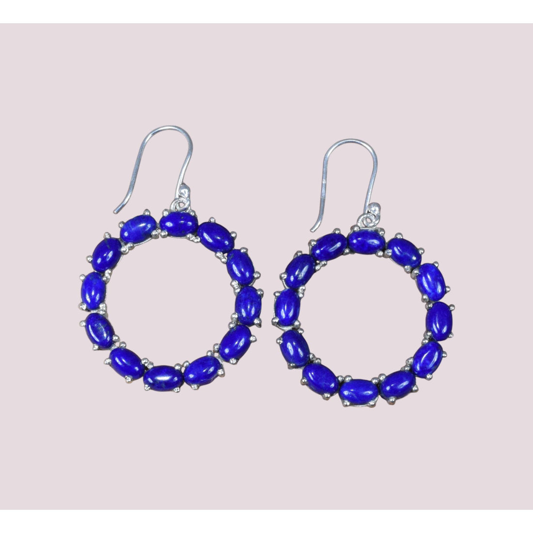 925 Sterling Silver Natural Gemstone Circle of Life Hook Earring