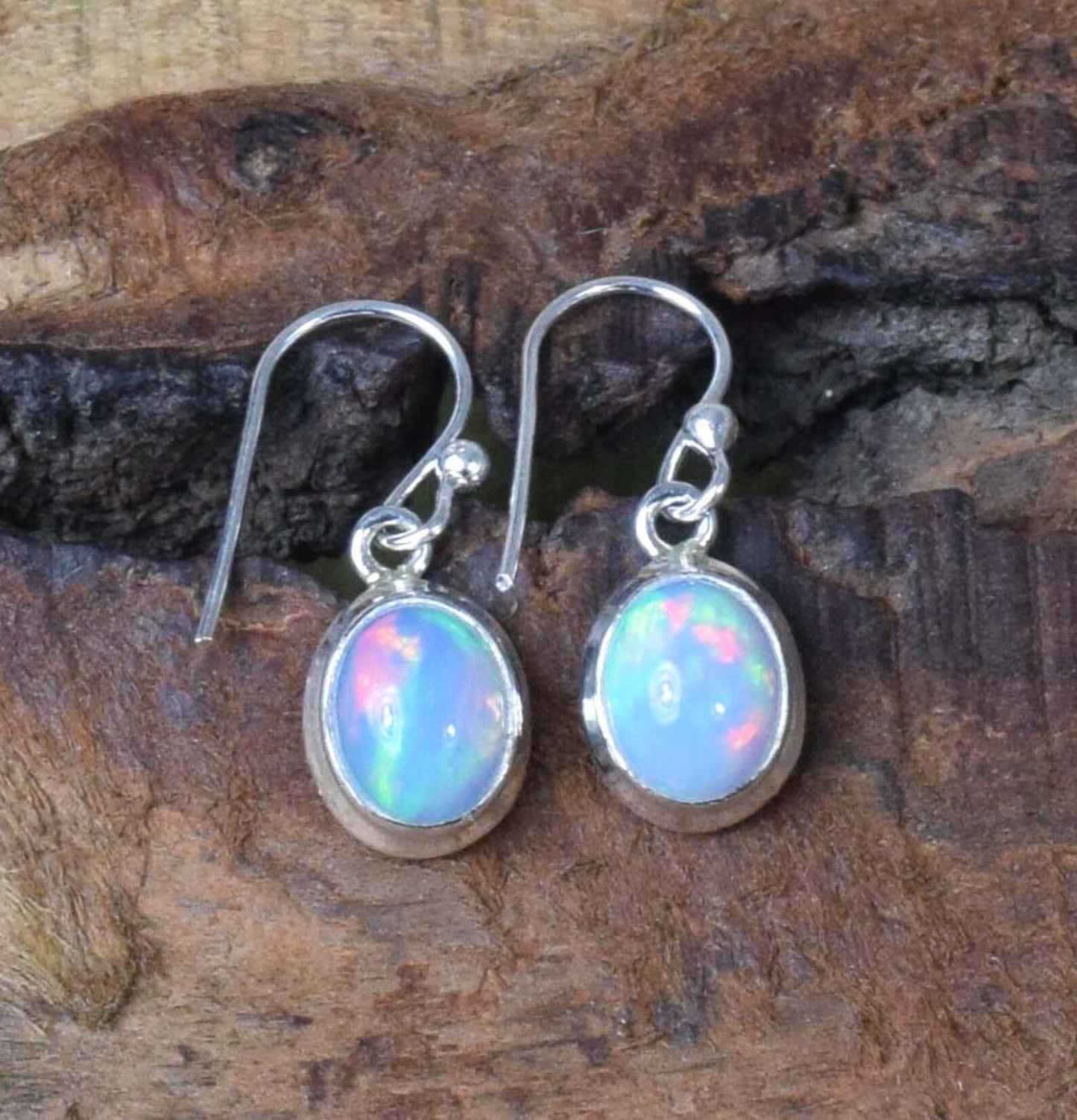 Ethiopian Opal 925 Sterling Silver Hook Earring